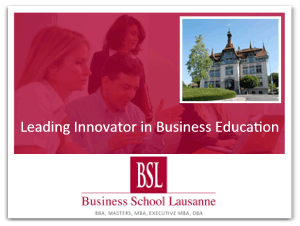 Business School Lausanne - BBA, Masters, MBA, Executive MBA et DBA